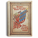 Stars And Stripes Forever American Flag Framed Canvas Prints - Unframed Poster - Patriotic Flag Canvas Art, White, 0.75'' Framed Canvas