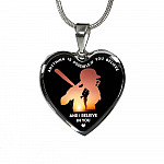 Baseball Necklaces Girl Anything Is Possible If You Believe and I Believe in You Heart Pendant Necklace - Heart Luxury Necklace (Silver)