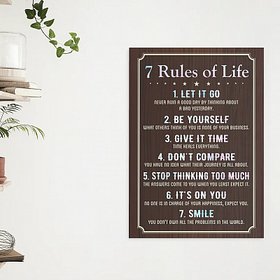 Alternative view of 7 Rules of Life Inspirational Unframed Poster - Framed Canvas - Home Decor Wall Art