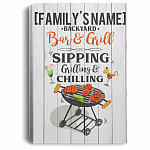 Personalized Family Name Bar and Grill Sipping Grilling and Chilling Framed Canvas - Unframed Poster, White, 0.75'' Framed Canvas Personalized Family Name Bar and Grill Sipping Grilling and Chilling Framed Canvas - Unframed Poster, White, 0.75'' Framed Canvas