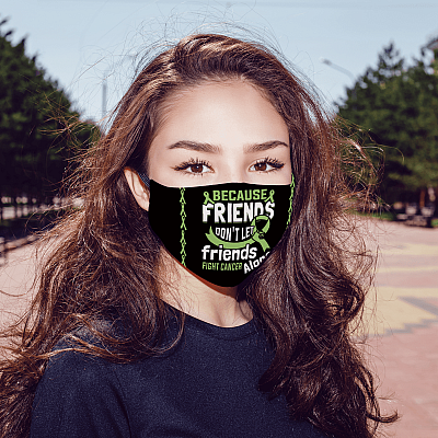 Alternative view of Friends Don't Let Friends Fight Cancer Alone Ribbon Washable Reusable Custom - Printed Cloth Face Mask Cover