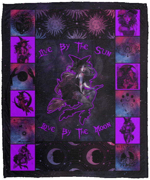 Witch Live by the Sun and Love by the Moon Halloween Fleece Blanket - Premium Sherpa Blanket - Woven Blanket, White, Cozy Plush Fleece Blanket - 50x60 Witch Live by the Sun and Love by the Moon Halloween Fleece Blanket - Premium Sherpa Blanket - Woven Blanket, White, Cozy Plush Fleece Blanket - 50x60