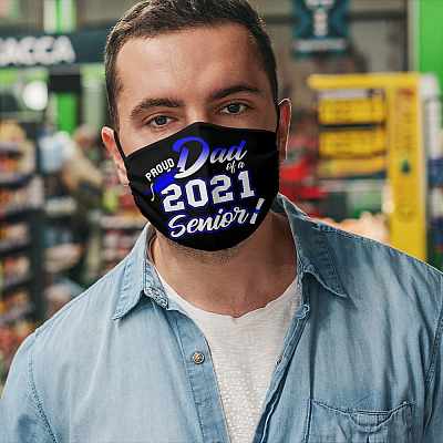 Alternative view of Proud Dad Of A 2021 Senior Washable Reusable Custom - Printed Cloth Face Mask Cover