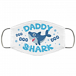 Daddy Shark Doo Doo Doo Washable Reusable Printed Cloth Face Mask Cover - Family Shark Facemask, White, Cloth Face Cover