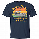 Funny Pontoon Captain Definition T-Shirt Like A Regular Captain Only Cooler Pontoon Captain Tee Shirt, Navy, Unisex T-Shirt