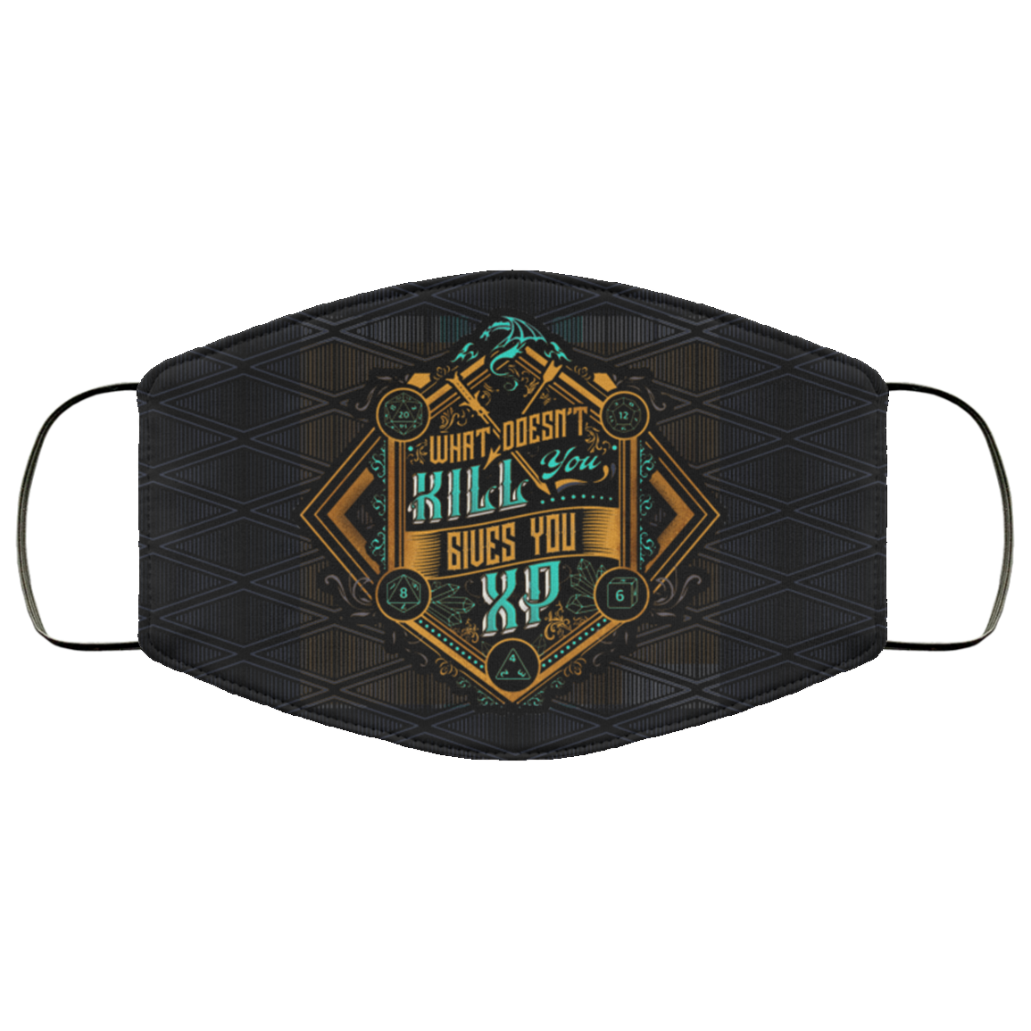 What Doesn't Kill You Gives You XP Washable Reusable Printed Cloth Face Mask Cover, Black, Cloth Face Cover