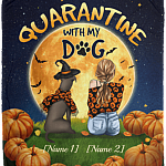 Personalized Quarantine With My Dog Pitbull Halloween Fleece Blanket - Premium Sherpa Blanket, White, Cozy Plush Fleece Blanket - 50x60 Personalized Quarantine With My Dog Pitbull Halloween Fleece Blanket - Premium Sherpa Blanket, White, Cozy Plush Fleece Blanket - 50x60