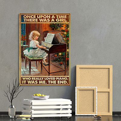 Alternative view of Once Upon A Time There Was A Girl Who Really Loved Piano It Was Me The End Framed Canvas Prints - Unframed Poster