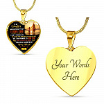 Mom to My Daughter Never Forget That I Love You I Can't Promise to Be Here Heart Pendant Necklace - Heart Luxury Necklace (Gold Plated)