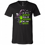 In A World Full Of Princesses Be A Witch T-Shirt - V-Neck Shirt - Halloween Witch Shirt, Black, V-Neck T-Shirt