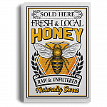 Fresh and Local Honey Raw and Unfiltered Bee Lover Gallery Wrapped Framed Canvas Prints - Unframed Poster, White, 0.75'' Framed Canvas