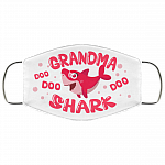 Grandma Shark Doo Doo Doo Washable Reusable Printed Cloth Face Mask Cover - Family Shark Facemask, White, Cloth Face Cover