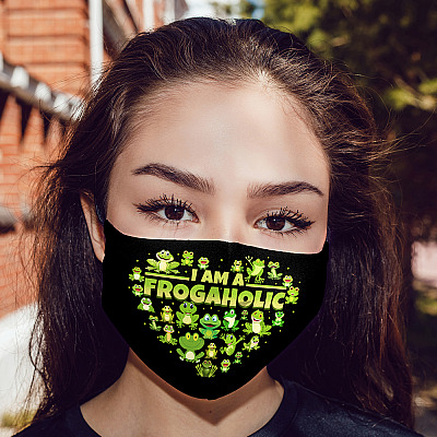 Alternative view of I Am a Frogaholic Washable Reusable Custom - Printed Cloth Face Mask Cover