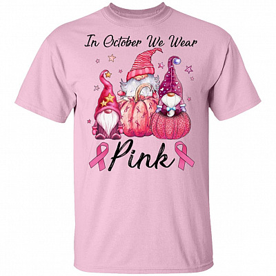In October We Wear Pink Pumpkin T-Shirt, Light Pink, Unisex T-Shirt