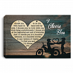 Motocross I Choose You To Do Life With Hand In Hand Side By Side Wrapped Framed Canvas Prints - Unframed Poster, White, 0.75'' Framed Canvas