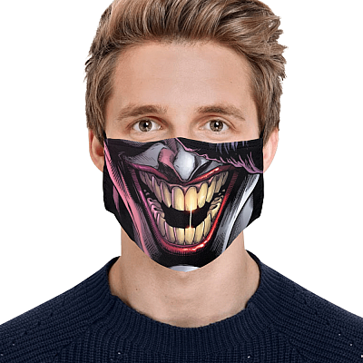Alternative view of Funny Joker Halloween Mask Washable Reusable Custom-Printed Cloth Face Mask Cover