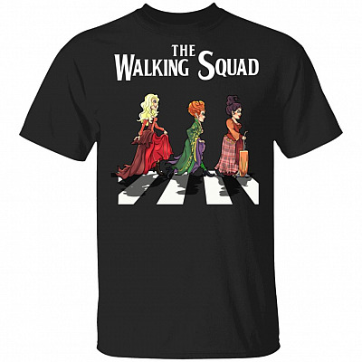 Witch the Walking Squad Halloween T-Shirt - Funny Three Witches Pocus Walking Shirt, Black, Unisex T-Shirt