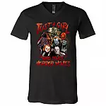 Just a Girls Who Love Horror Movies Halloween Horror Characters T-Shirt - V Neck, Black, V-Neck T-Shirt
