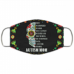 They Whispered To Her Autism Mom Floral Skull Washable Reusable Custom - Printed Cloth Face Mask Cover, Black, Cloth Face Cover