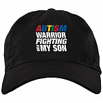Autism Warrior Fighting for My Son High-Profile Snapback Hat - Trucker Hat - Knit Cap, Black, Brushed Twill Dad Cap