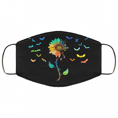 You Are My Sunshine Skellington Washable Reusable Custom Printed Cloth Face Mask Cover - Nightmare Before Christmas Face Mask, Black, Cloth Face Cover