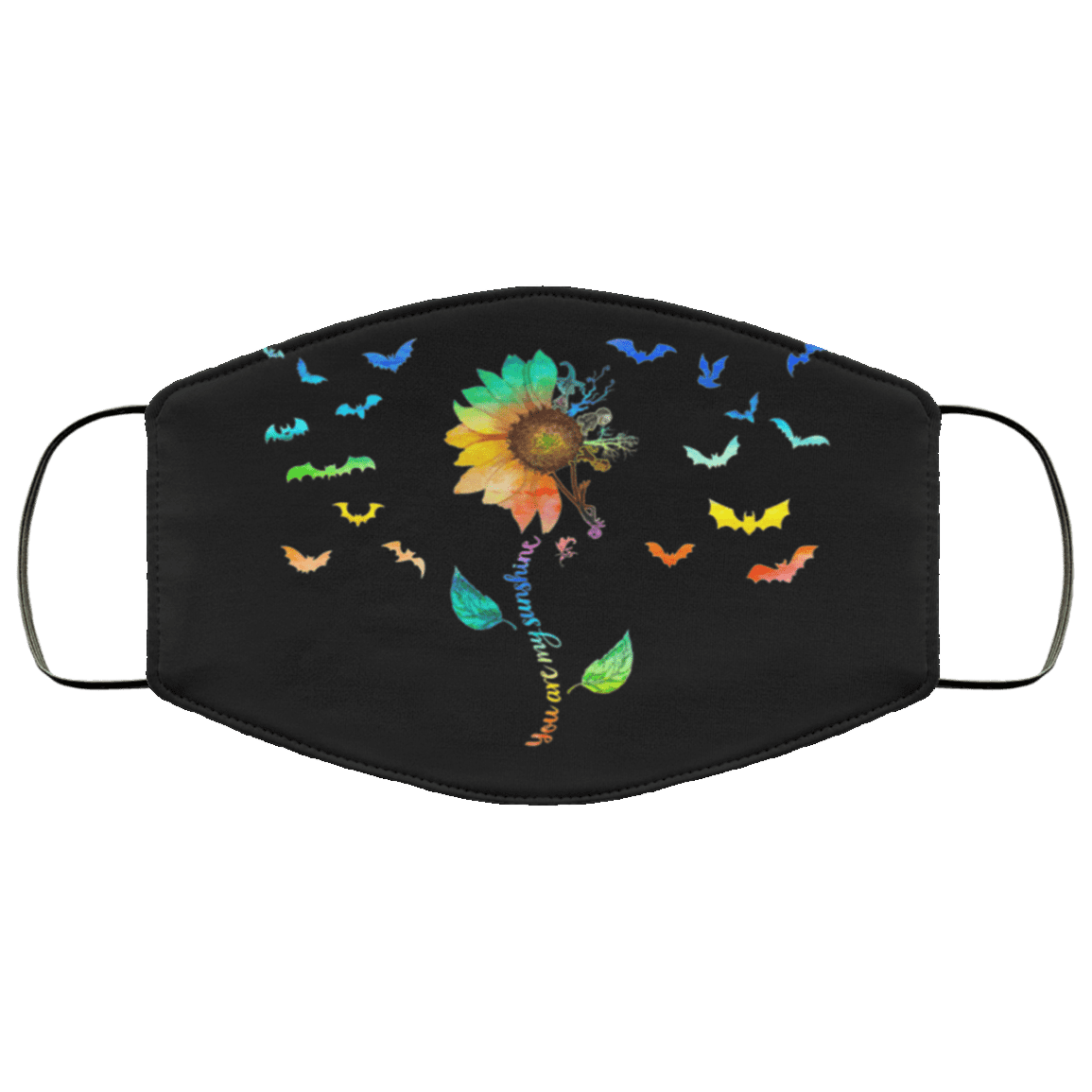 You Are My Sunshine Skellington Washable Reusable Custom Printed Cloth Face Mask Cover - Nightmare Before Christmas Face Mask, Black, Cloth Face Cover