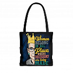 Women Belong in All Places Where Decisions Are Being Made R.B.G Feminist All Over Print Tote Bag - Shoulder Bag