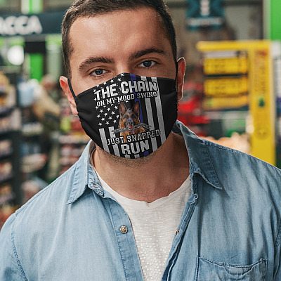 Alternative view of The Chain Of My Mood Swing Just Snapped Run Police K9 Dog Washable Reusable Custom-Printed Cloth Face Mask Cover