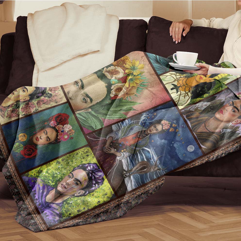 Frida Kahlo Fleece Blanket Premium Sherpa Blanket Bed blanker for Couch Frida Kahlo Fleece Blanket Premium Sherpa Blanket Bed blanker for Couch