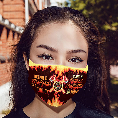 Alternative view of Being a Firefighter Is a Choice Being a Retired Firefighter Is an Honor Washable Reusable Custom Face Mask Cover