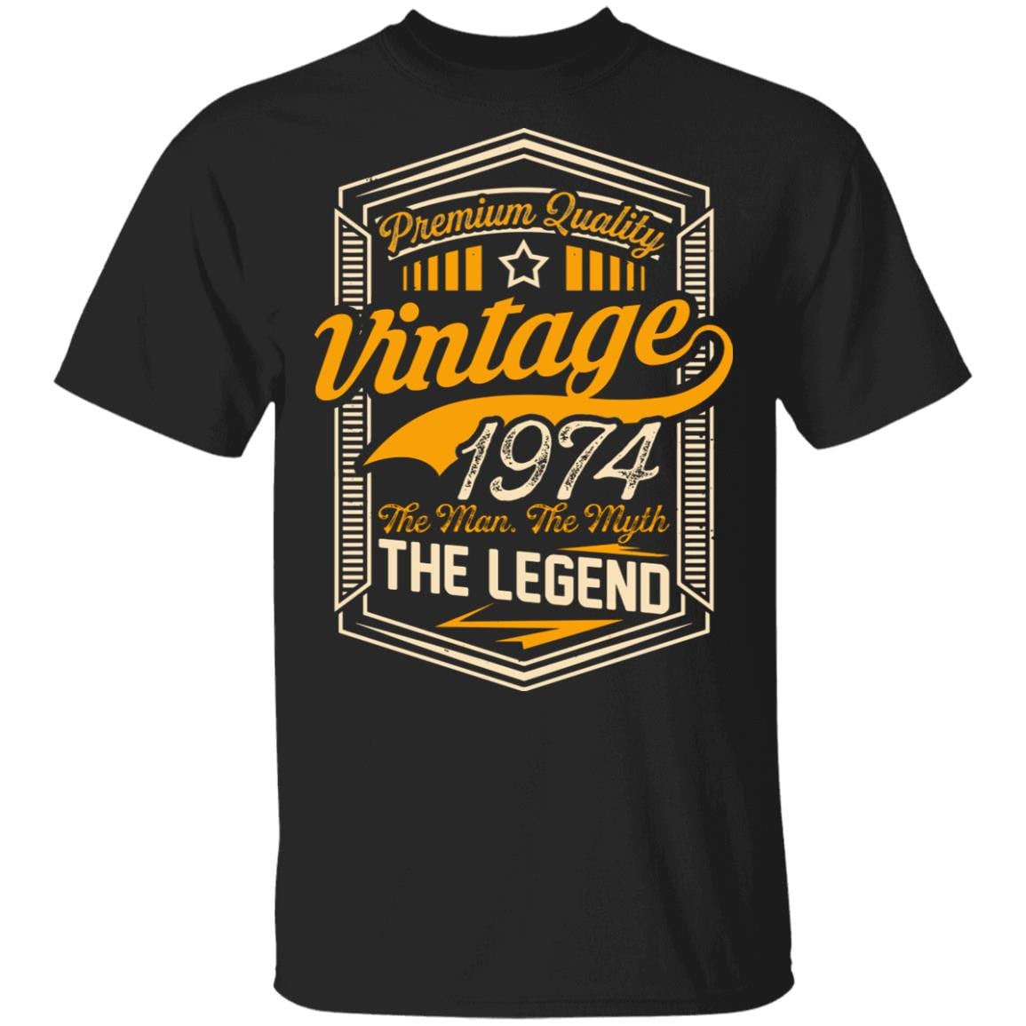 Vintage 1974 The Man The Myth The Legend T-Shirt - 197x T-Shirt, Black, Unisex T-Shirt