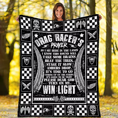 Alternative view of Drag Racer's Prayer as I Sit Here in the Lanes I Know This Round Fleece Blanket - Sherpa Blanket - Woven Blanket