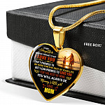 Mom to My Daughter Never Forget That I Love You I Can't Promise to Be Here Heart Pendant Necklace - Heart Luxury Necklace (Gold Plated)