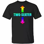 Two Seater Funny LGBT T-Shirt, Black, Unisex T-Shirt