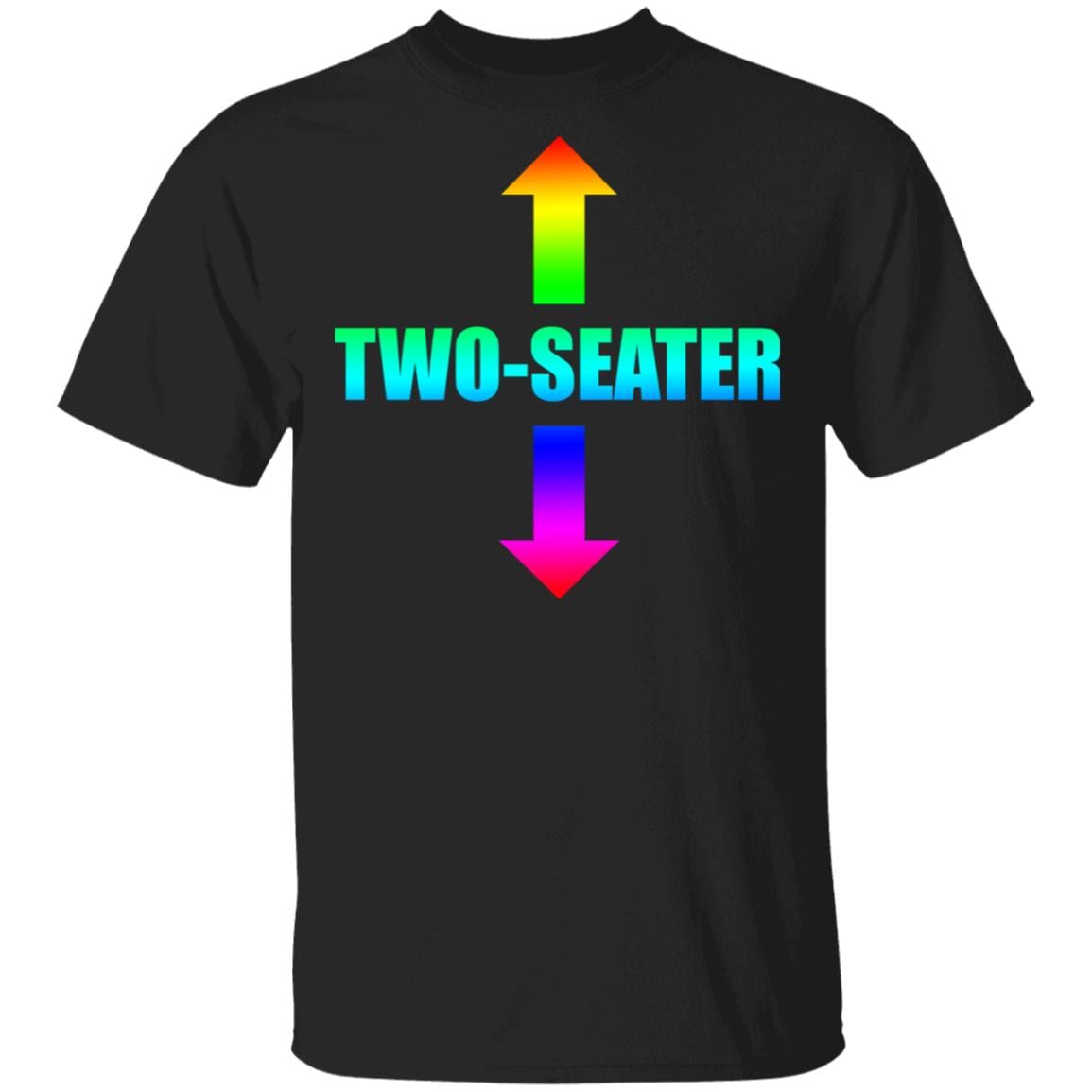 Two Seater Funny LGBT T-Shirt, Black, Unisex T-Shirt
