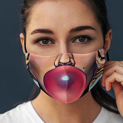 Alternative view of Marilyn Monroe Washable Reusable Custom Printed Cloth Face Mask Cover - Sexy Face Mask - Face Mask Bubble Gum