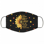 Personalized I'm a Happy Go Lucky Ray of Fucking Sunshine Washable Reusable Custom - Printed Cloth Face Mask Cover, Black, Cloth Face Cover