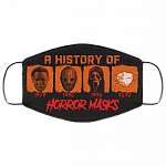A History of Horror Masks - Halloween Murder Washable Reusable Custom Printed Cloth Face Mask Cover, Black, Cloth Face Cover A History of Horror Masks - Halloween Murder Washable Reusable Custom Printed Cloth Face Mask Cover, Black, Cloth Face Cover