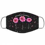 Pink Ribbon Faith Hope Love Breast Cancer Awareness Washable Reusable Custom - Printed Cloth Face Mask Cover, Black, Cloth Face Cover