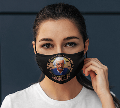 Alternative view of Albert Einstein If I Were to Remain Silent Washable Reusable Custom – Printed Cloth Face Mask Cover