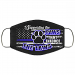 Supporting The Paws That Enforce The Laws Washable Reusable Custom Printed Cloth Face Mask Cover, Black, Cloth Face Cover