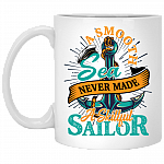 A Smooth Sea Never Made a Skillful Sailor Ceramic Coffee Mug - Beer Stein - Water Bottle - Color Changing Mug, White, 11 oz. White Mug