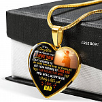 Dad to My Daughter Never Forget That I Love You I Can't Promise to Be Here Heart Pendant Necklace - Heart Luxury Necklace (Gold Plated) Dad to My Daughter Never Forget That I Love You I Can't Promise to Be Here Heart Pendant Necklace - Heart Luxury Necklace (Gold Plated)