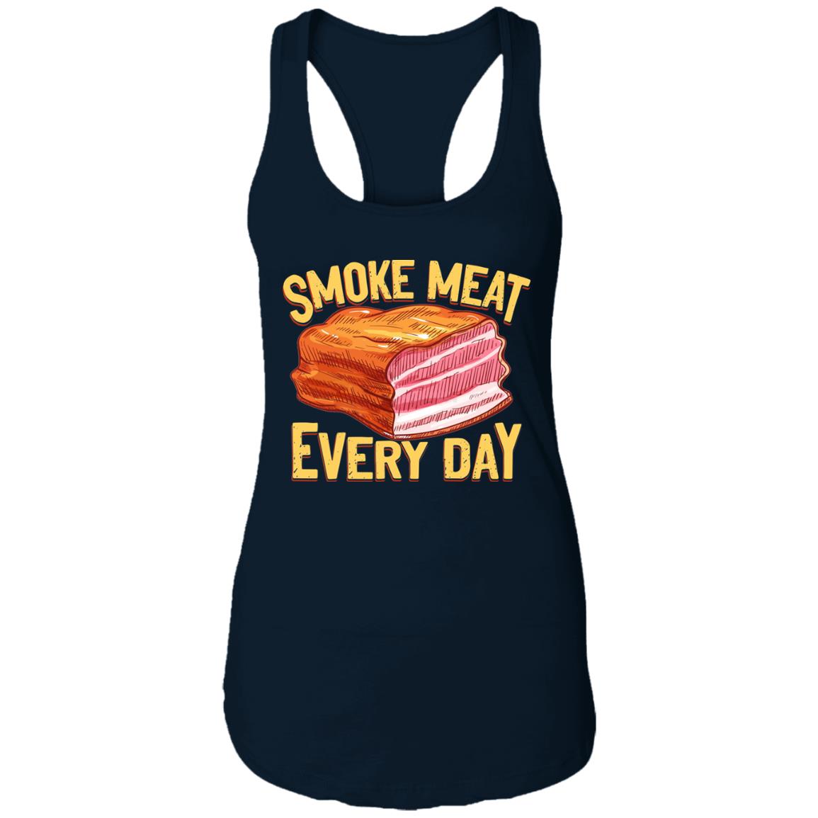 Men Smoke Meat Everyday Vintage Funny Cotton Tank Top Tee - Funny BBQ Grilling Tank Top, Midnight Navy, Ladies Racerback Tank Men Smoke Meat Everyday Vintage Funny Cotton Tank Top Tee - Funny BBQ Grilling Tank Top, Midnight Navy, Ladies Racerback Tank