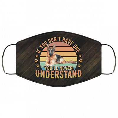 Dog Face Mask - German Shepherd Washable Reusable Custom Printed Cloth Face Mask Cover, Black, Cloth Face Cover