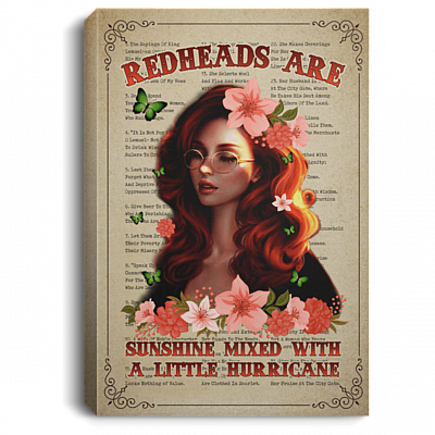 RedHeads Are Sunshine Mixed With A Little Hurricane Gallery Wrapped Framed Canvas Prints-Unframed Poster, White, 0.75'' Framed Canvas