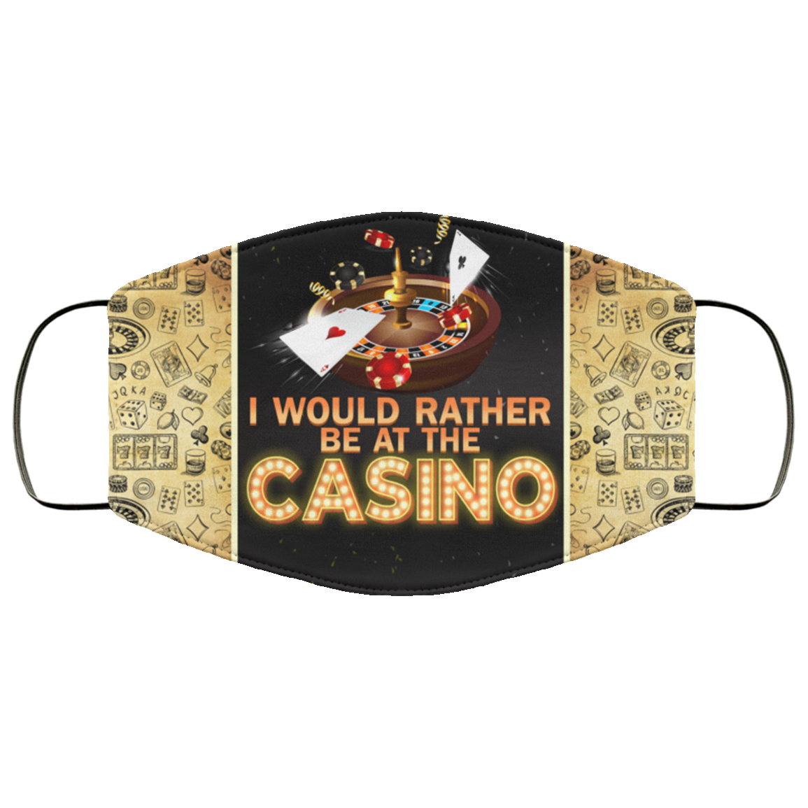 I Would Rather Be At The Casino Washable Reusable Custom Printed Cloth Face Mask Cover, White, Cloth Face Cover