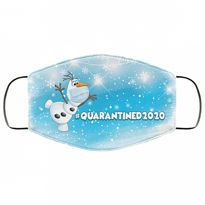 Olaf Quarantined 2020 Washable Reusable Custom - Printed Cloth Face Mask Cover, White, Cloth Face Cover