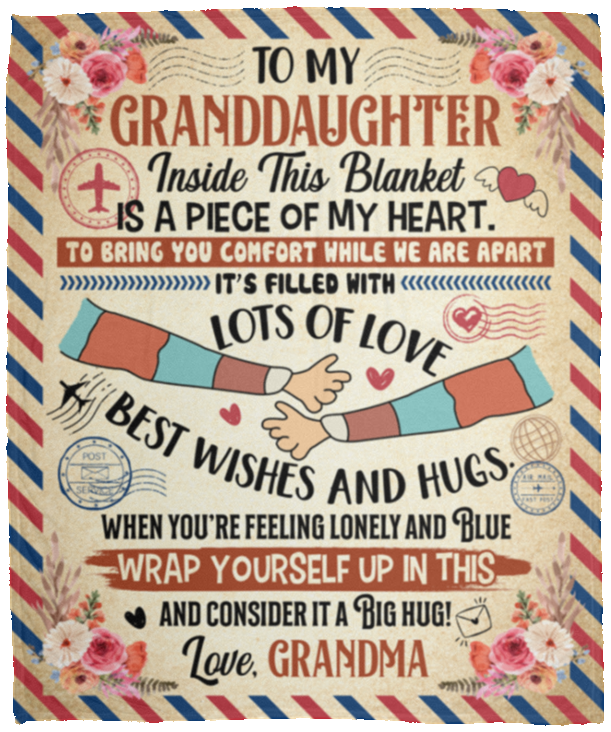 To My Granddaughter Inside This Blanket Is A Piece Of My Heart Letter Fleece Blanket - Premium Sherpa Blanket, White, Cozy Plush Fleece Blanket - 50x60 To My Granddaughter Inside This Blanket Is A Piece Of My Heart Letter Fleece Blanket - Premium Sherpa Blanket, White, Cozy Plush Fleece Blanket - 50x60