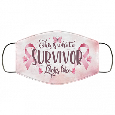 This Is What a Survivor Looks Like Washable Reusable Custom - Printed Cloth Face Mask Cover, White, Cloth Face Cover